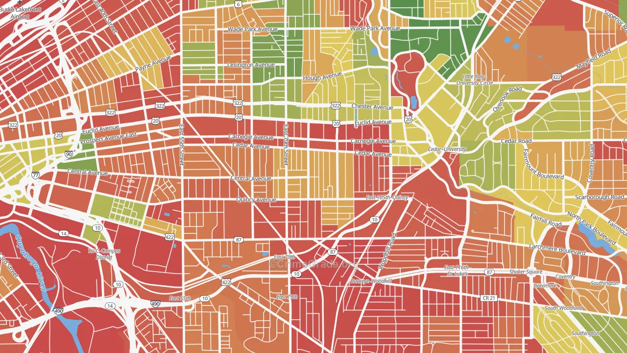 Fairfax, Cleveland, OH Map of Arson Rates