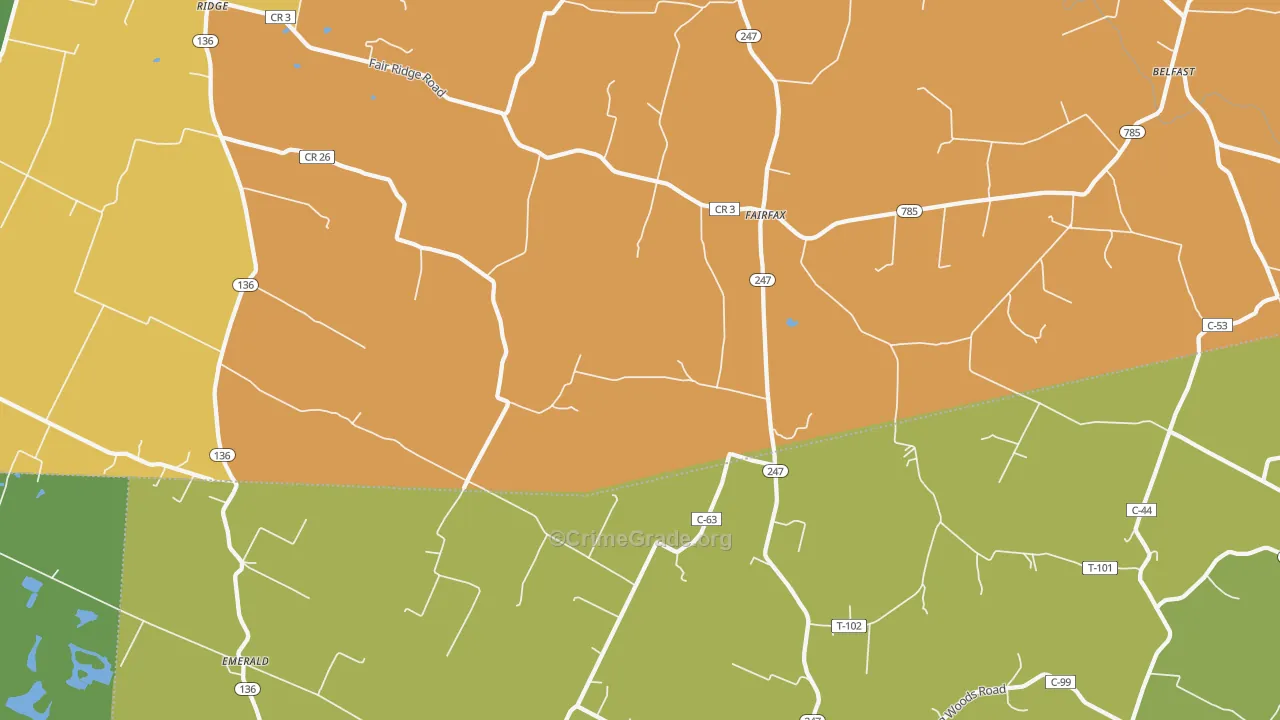 Fairfax, OH Map of Arson Rates