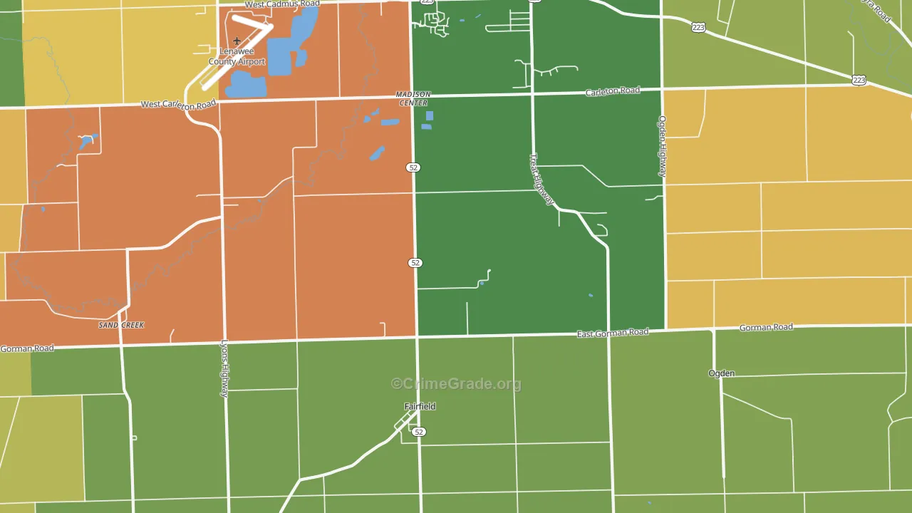Fairfield, MI Map of Arson Rates