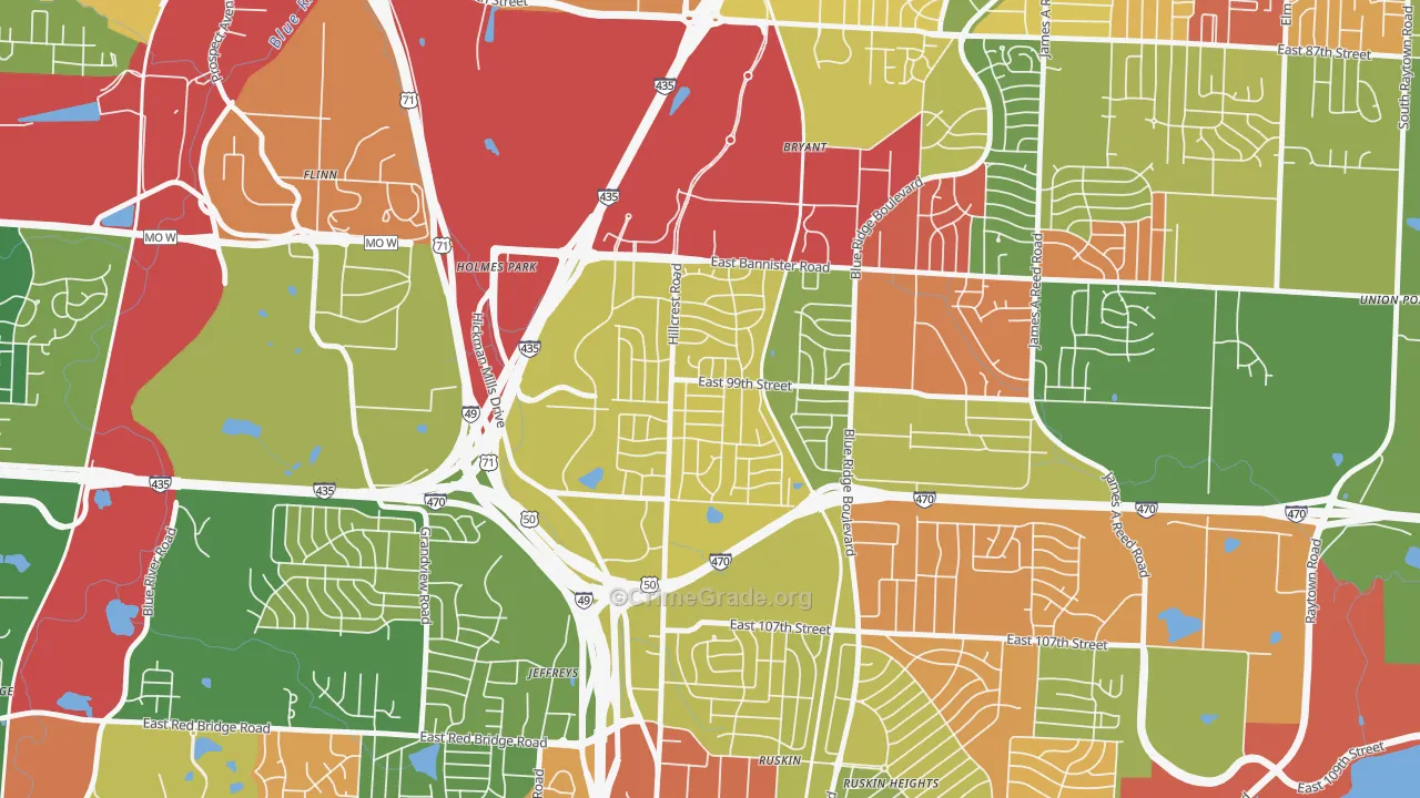 Fairlane, Kansas City, MO Map of Arson Rates