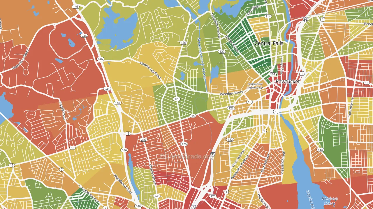 Fairlawn, Pawtucket, RI Map of Arson Rates