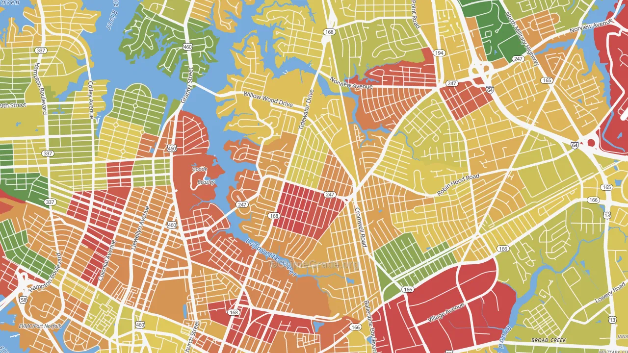 Fairmont Park, Norfolk, VA Map of Arson Rates