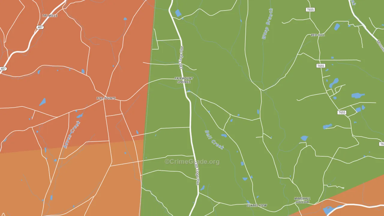 Fairmount Springs, PA Map of Arson Rates