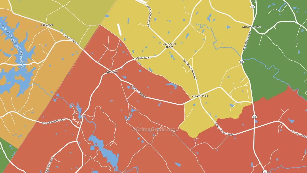Fairplay, GA Map of Arson Rates