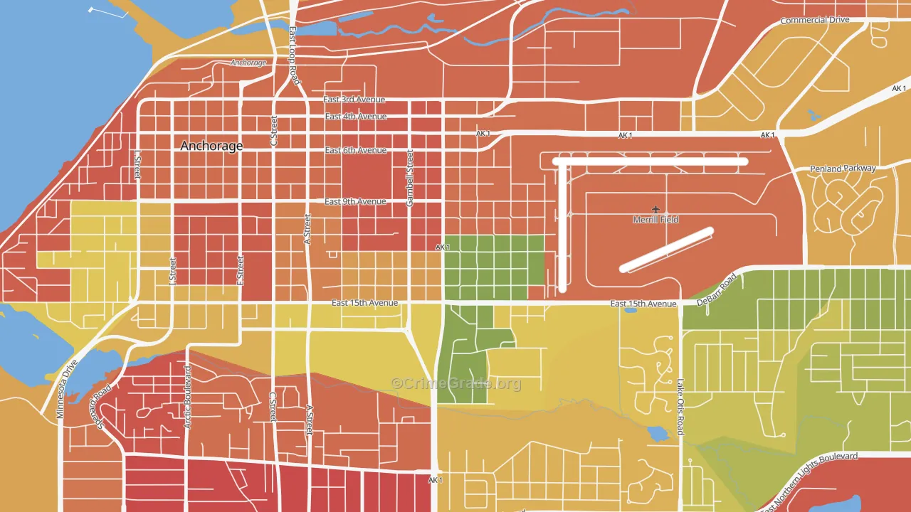 Fairview, Anchorage, AK Map of Arson Rates
