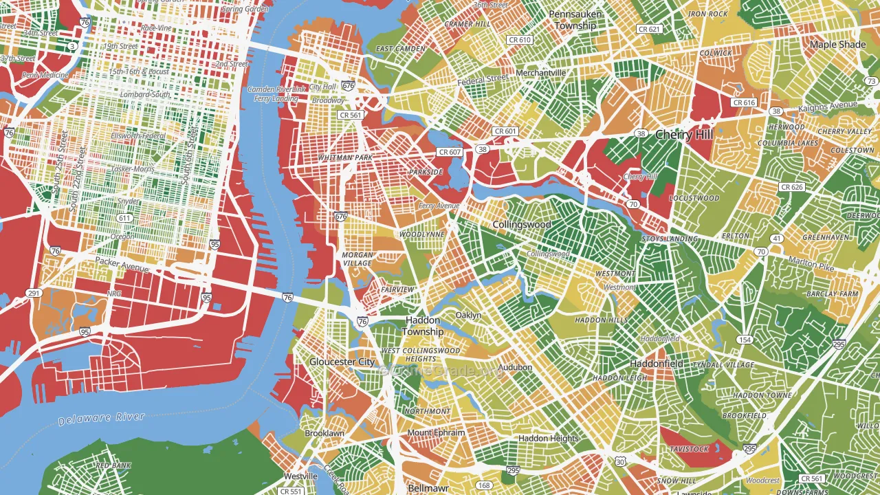 Fairview, Camden, NJ Map of Arson Rates