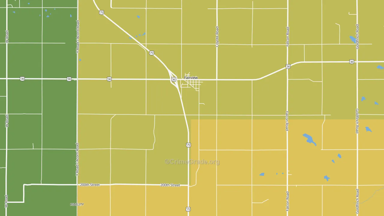 Fairview, KS Map of Arson Rates