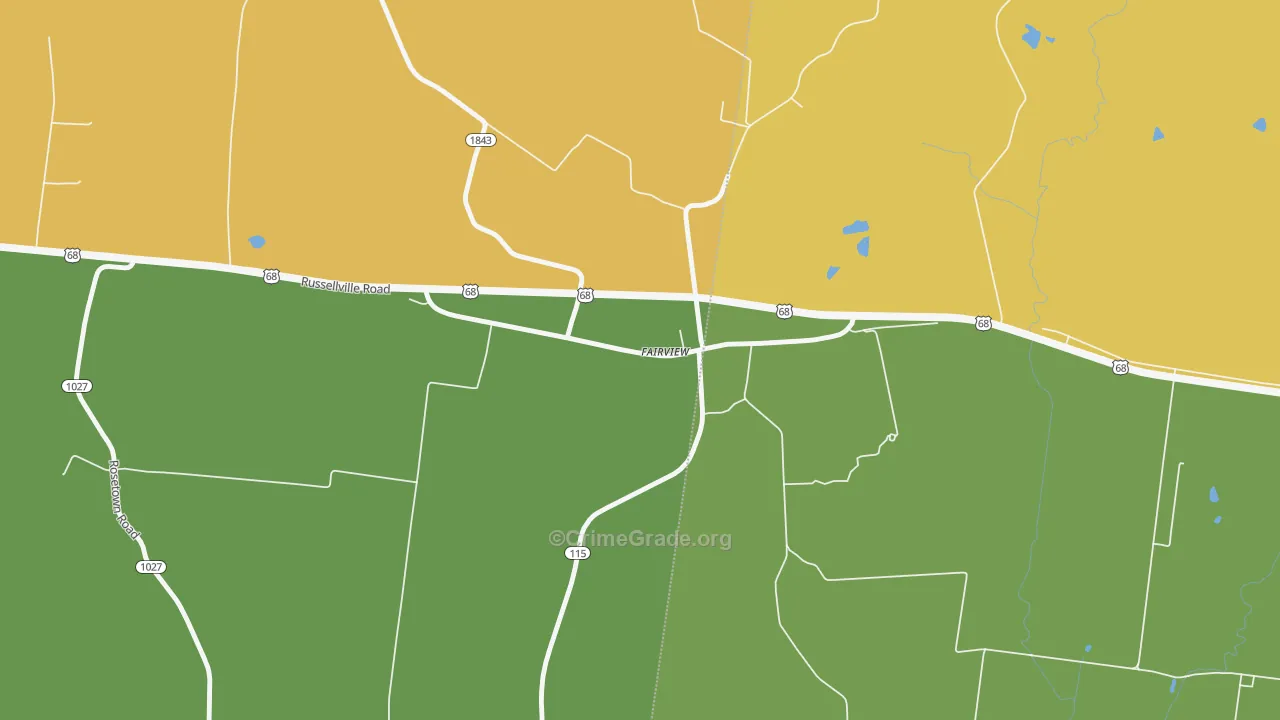 Fairview, KY Map of Arson Rates