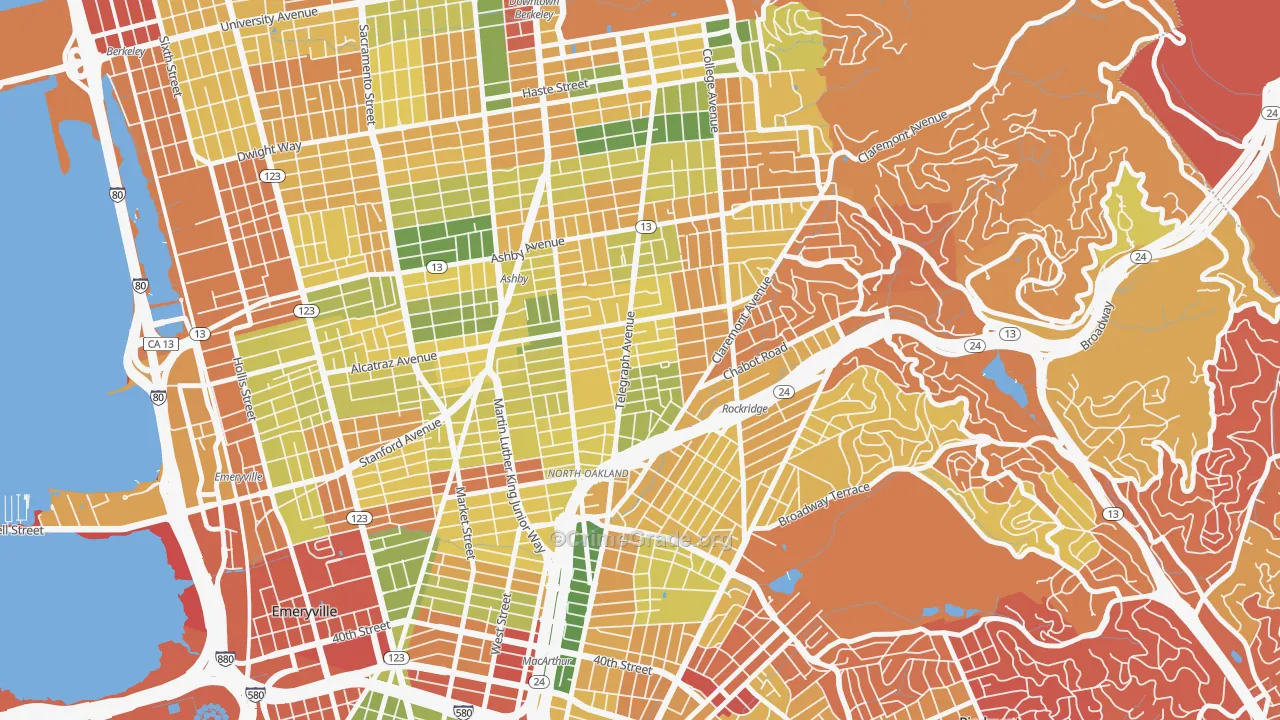 Fairview Park, Oakland, CA Map of Arson Rates