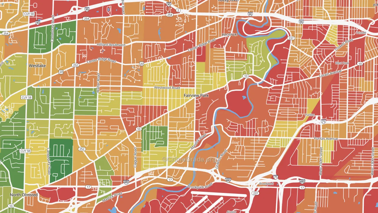 Fairview Park, OH Map of Arson Rates