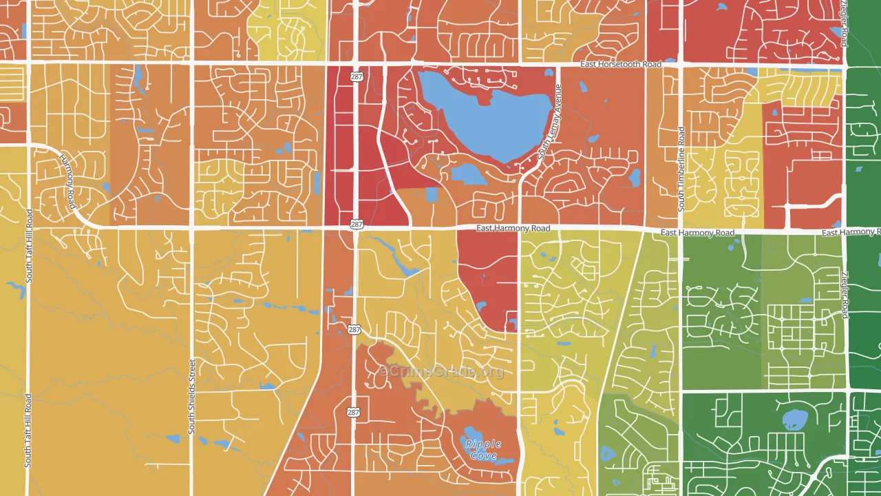 Fairway Estates, Fort Collins, CO Map of Arson Rates