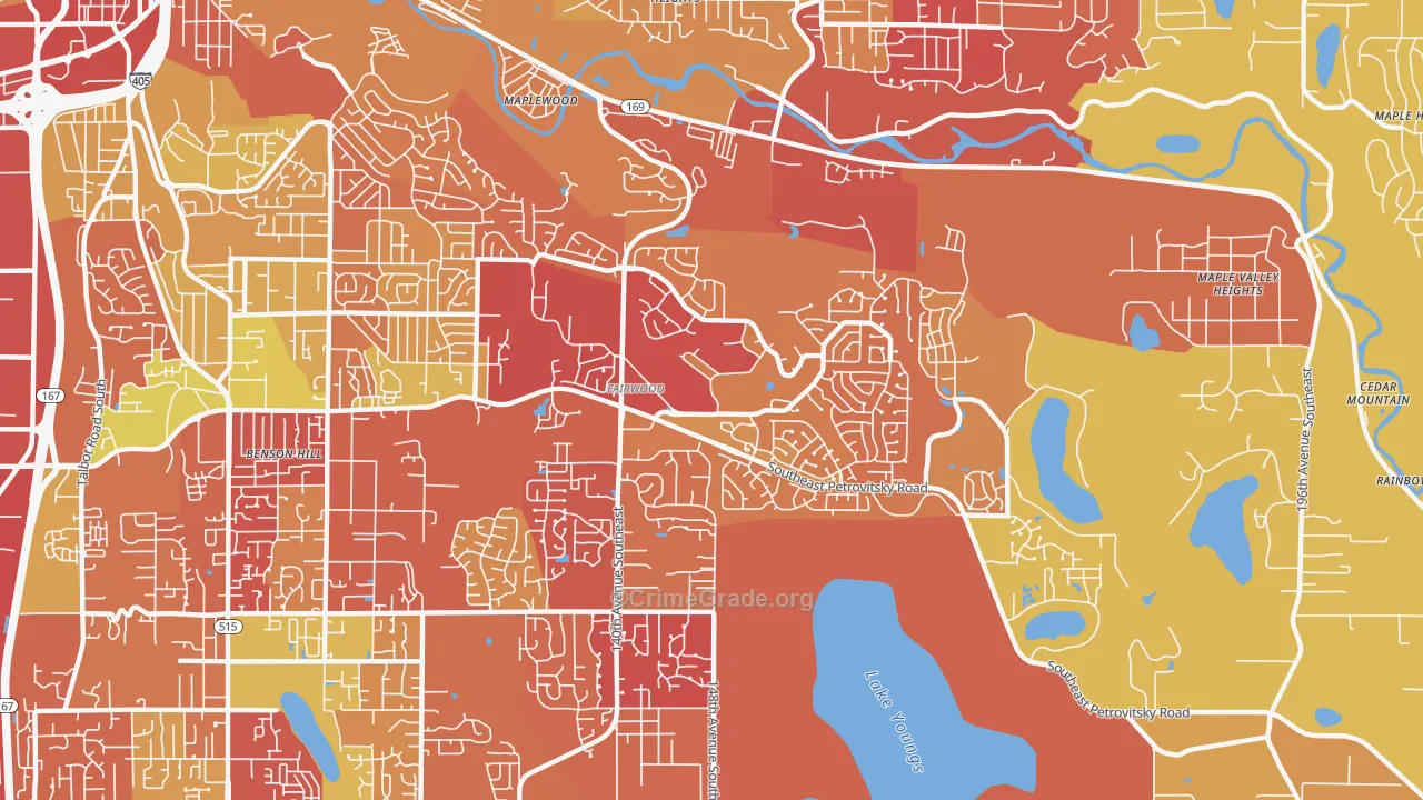 Fairwood, WA Map of Arson Rates