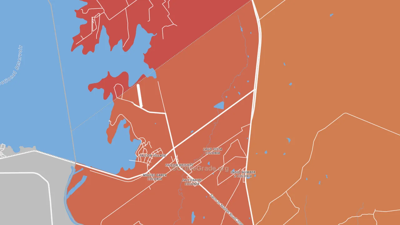 Falcon Heights, TX Map of Arson Rates