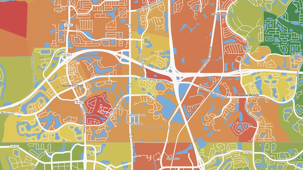Falcon Trace, Southchase, FL Map of Arson Rates