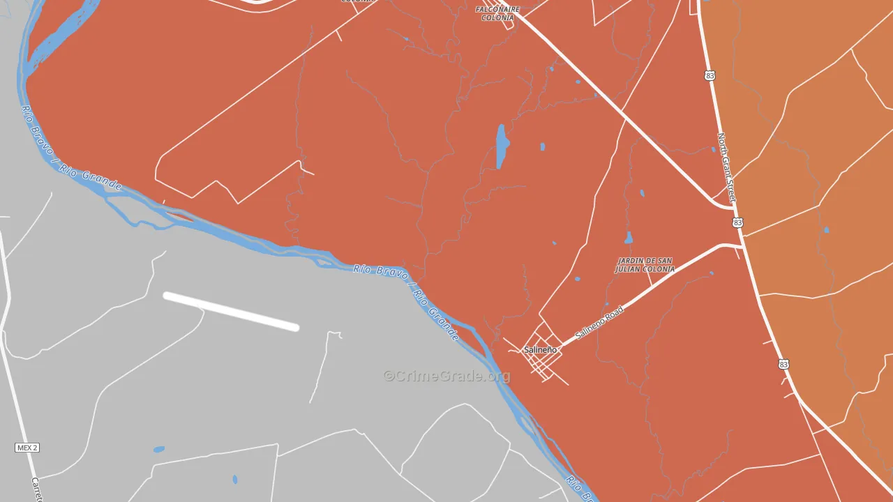Falcon Village, TX Map of Arson Rates