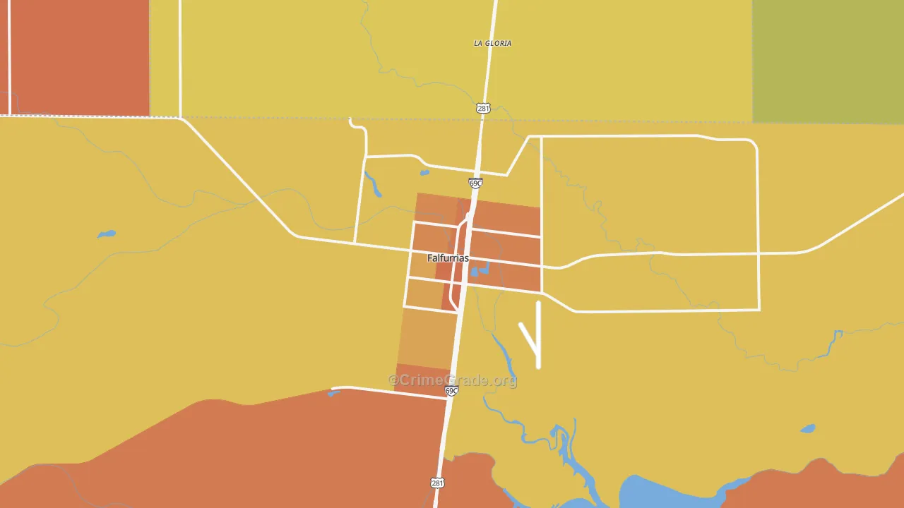 Falfurrias, TX Map of Arson Rates