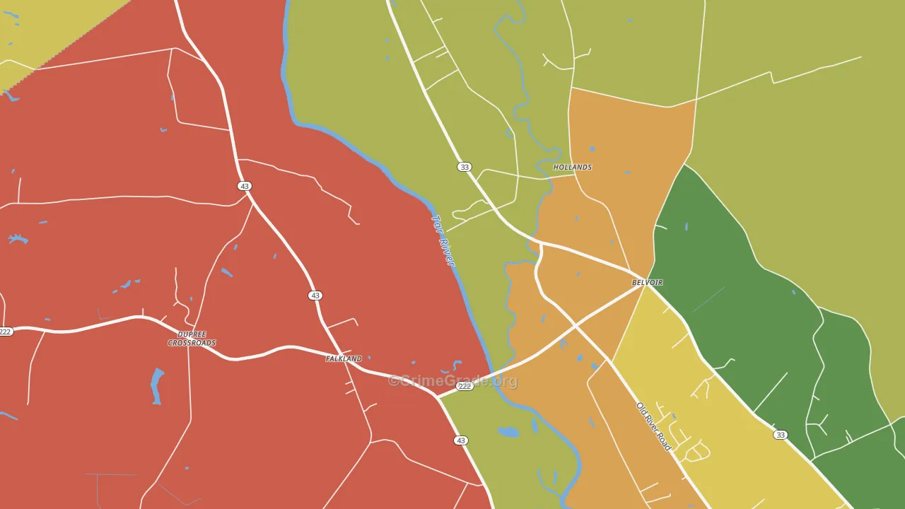 Falkland, NC Map of Arson Rates