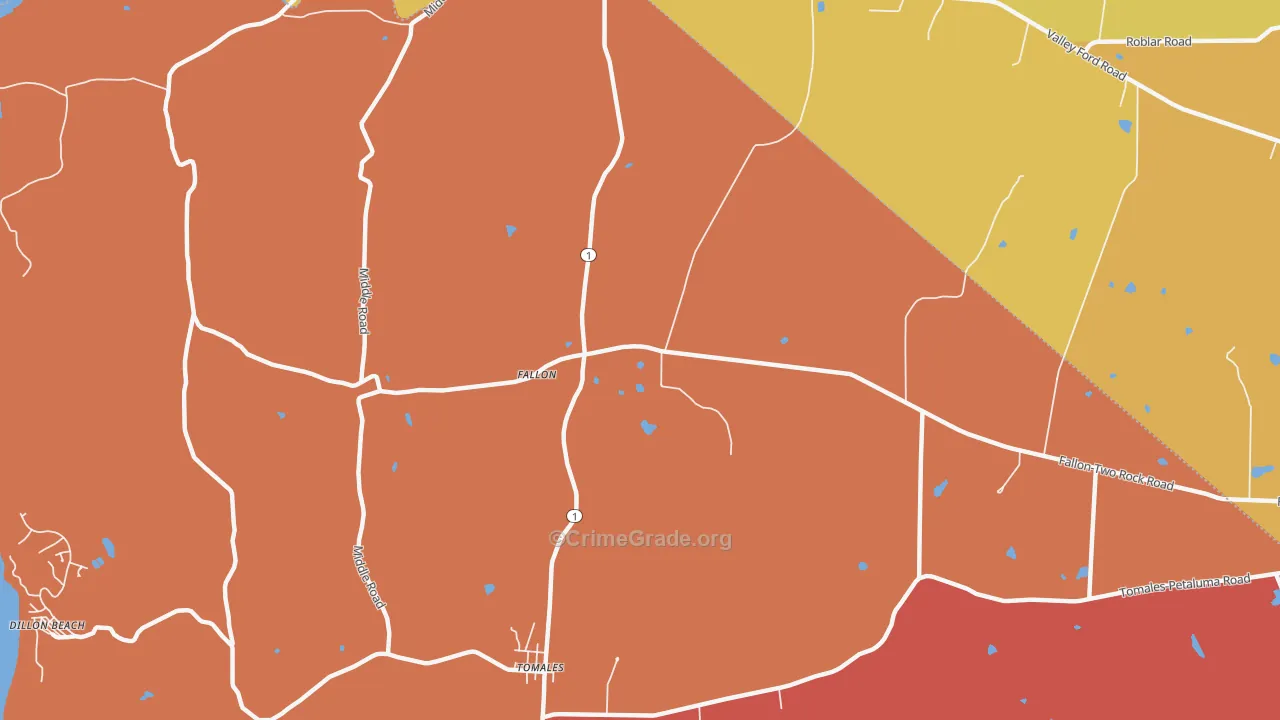 Fallon, CA Map of Arson Rates