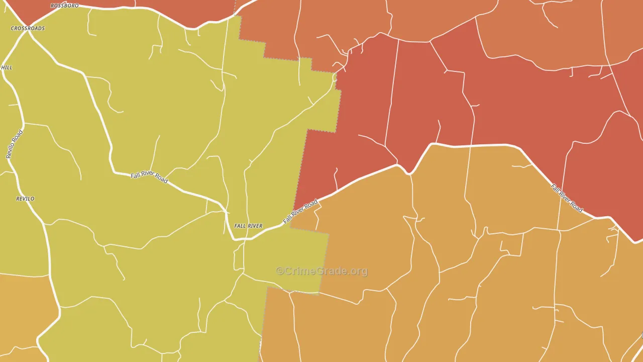 Fallriver, TN Map of Arson Rates