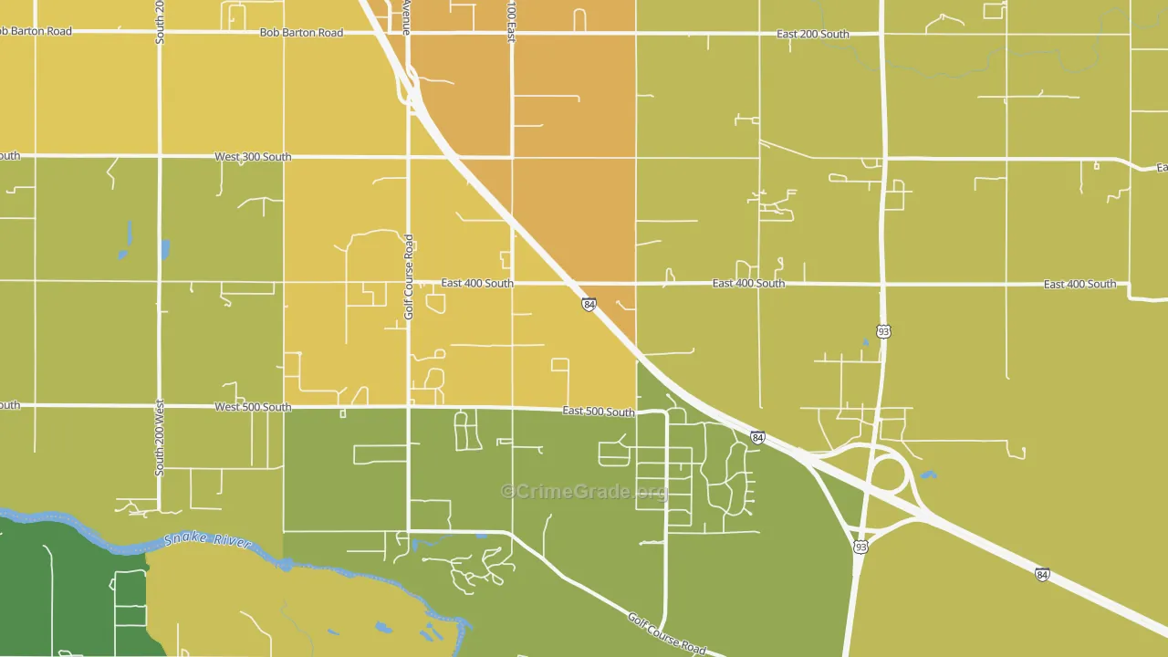 Falls City, ID Map of Arson Rates