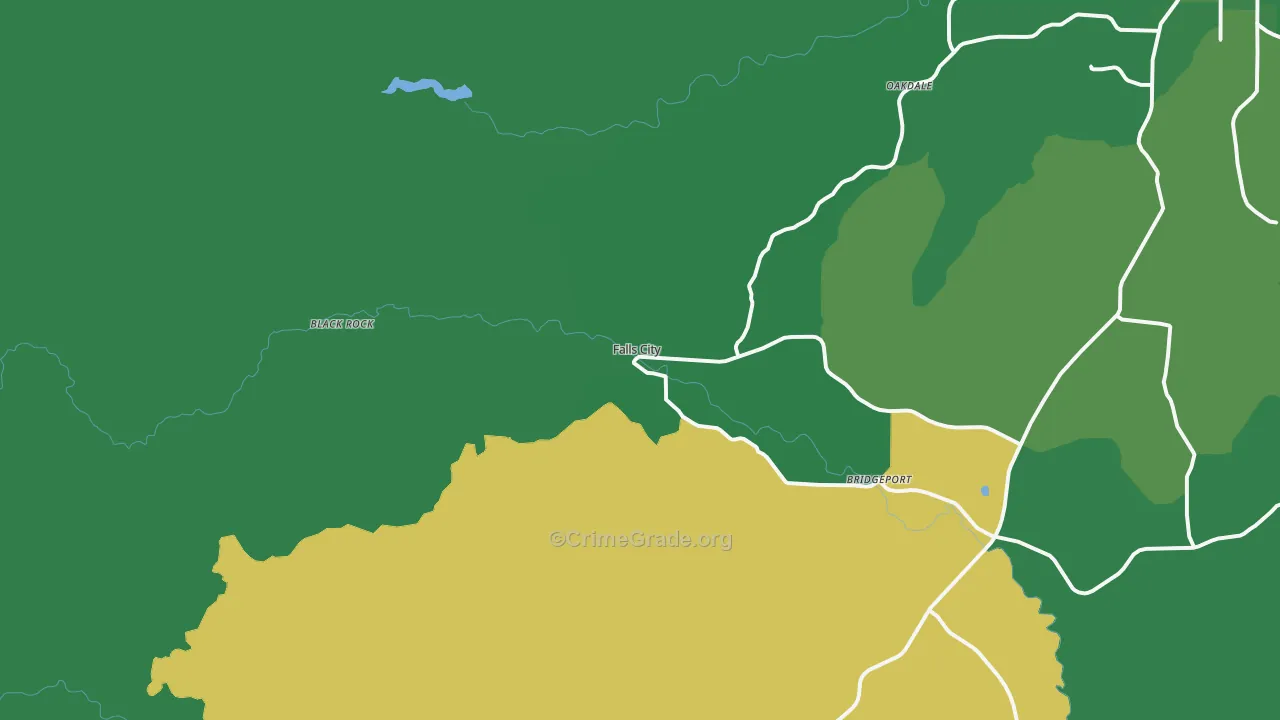 Falls City, OR Map of Arson Rates