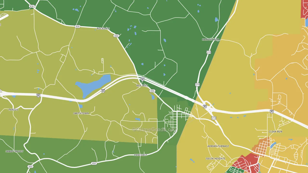 Falls Creek, PA Map of Arson Rates