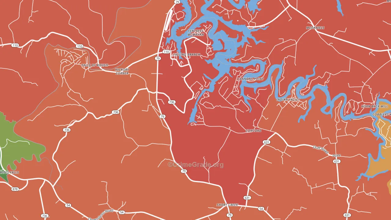 Falls Of Rough, KY Map of Arson Rates
