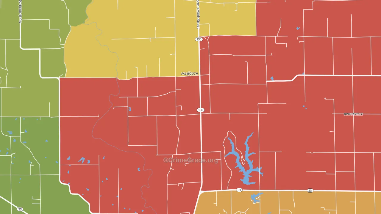Falmouth, IL Map of Arson Rates
