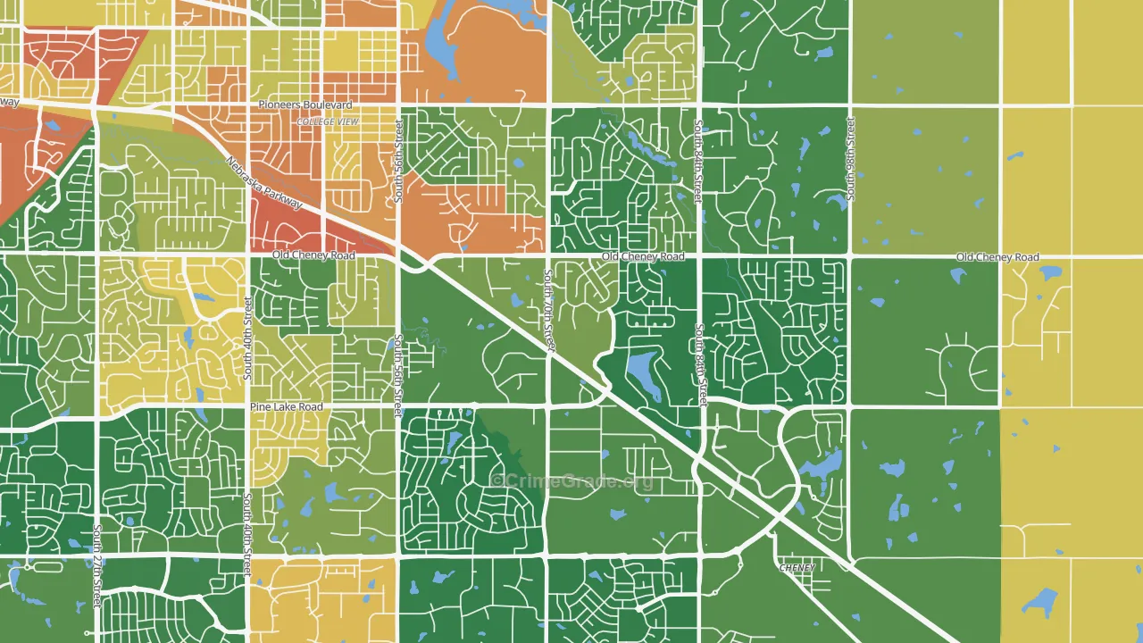 Family Acres, Lincoln, NE Map of Arson Rates