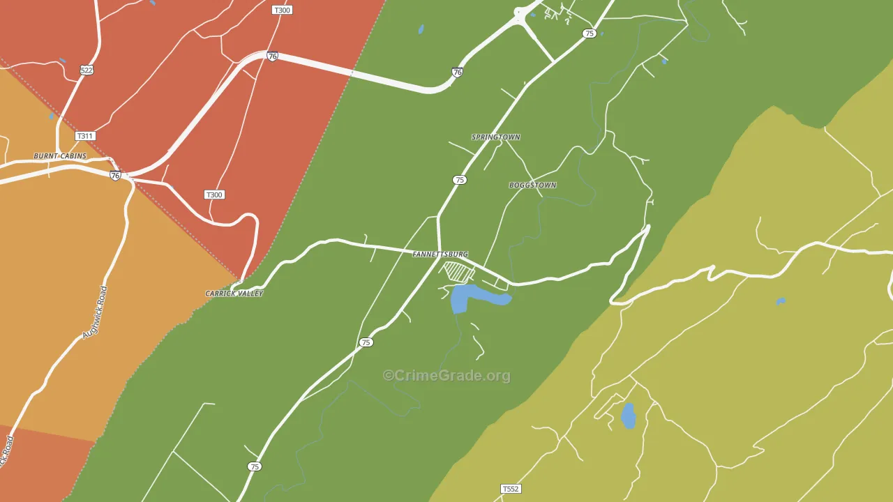 Fannettsburg, PA Map of Arson Rates
