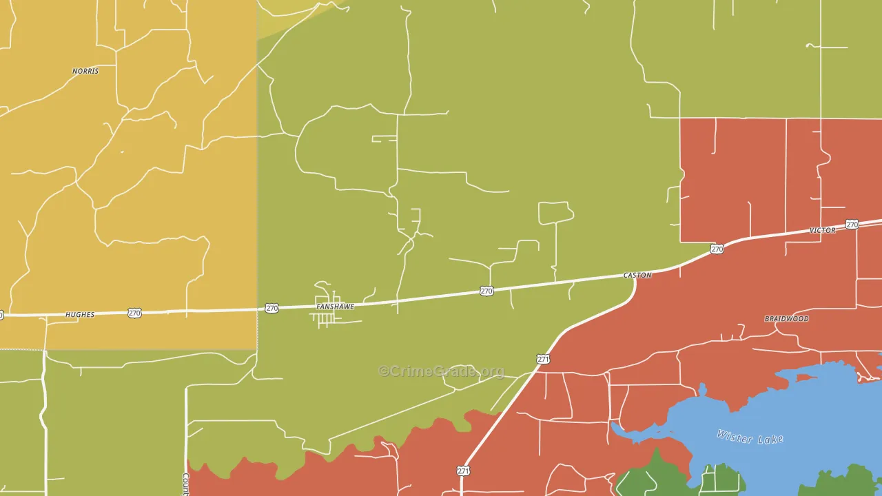 Fanshawe, OK Map of Arson Rates