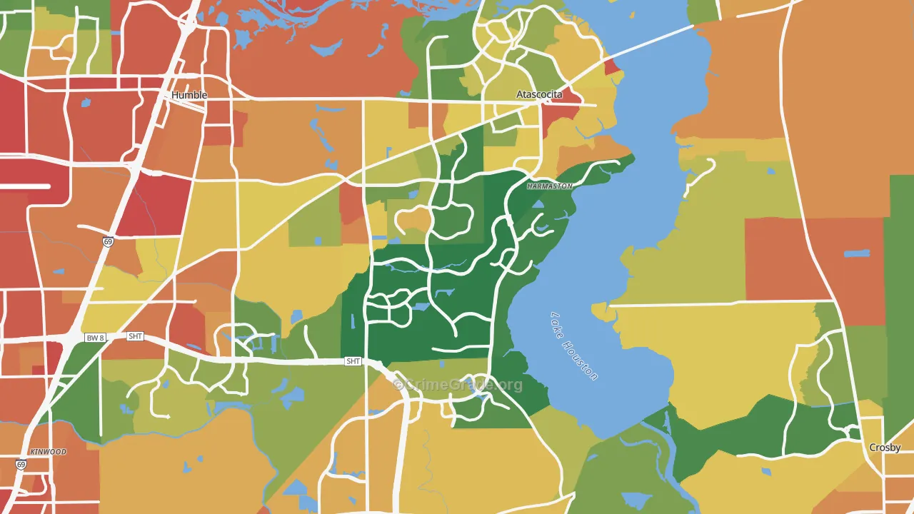 Far Northeast-Houston, Houston, TX Map of Arson Rates