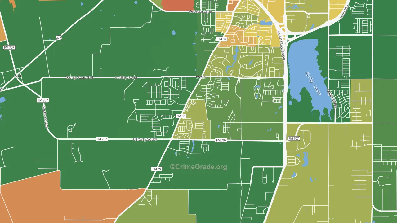 Far Southside, Abilene, TX Map of Arson Rates