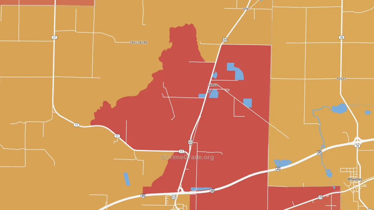 Fargo, AR Map of Arson Rates