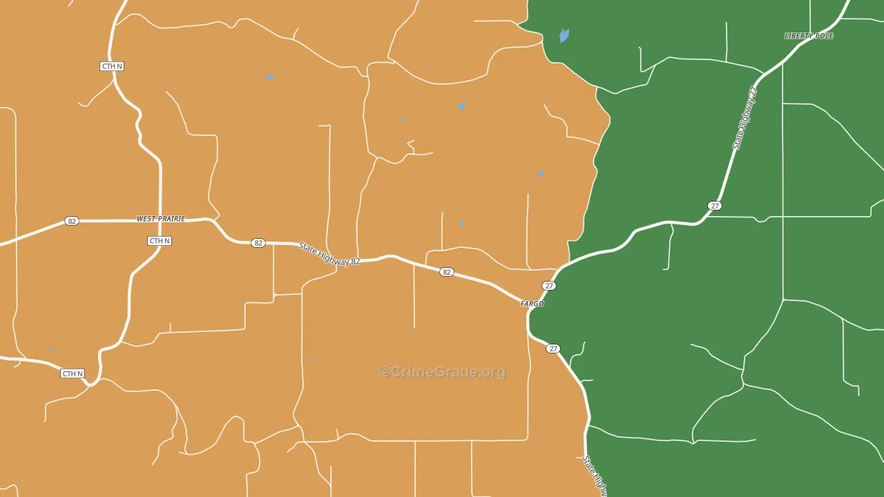 Fargo, WI Map of Arson Rates