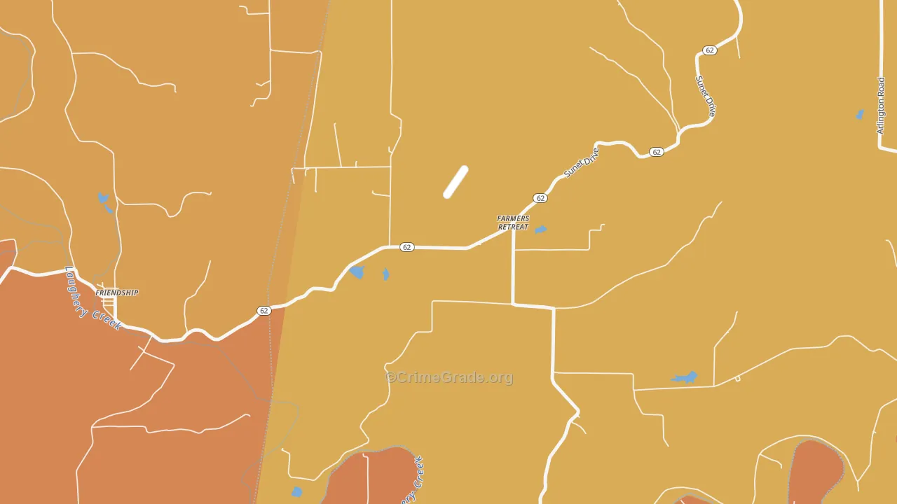 Farmers Retreat, IN Map of Arson Rates