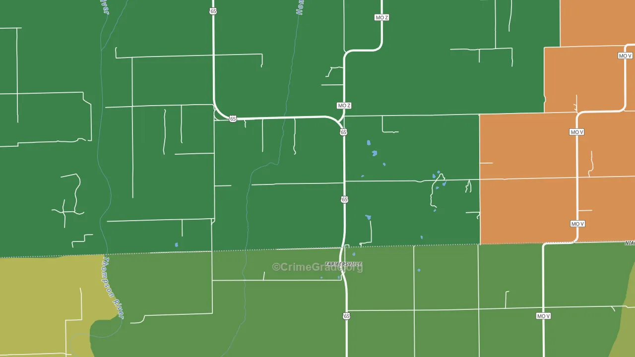 Farmersville, MO Map of Arson Rates
