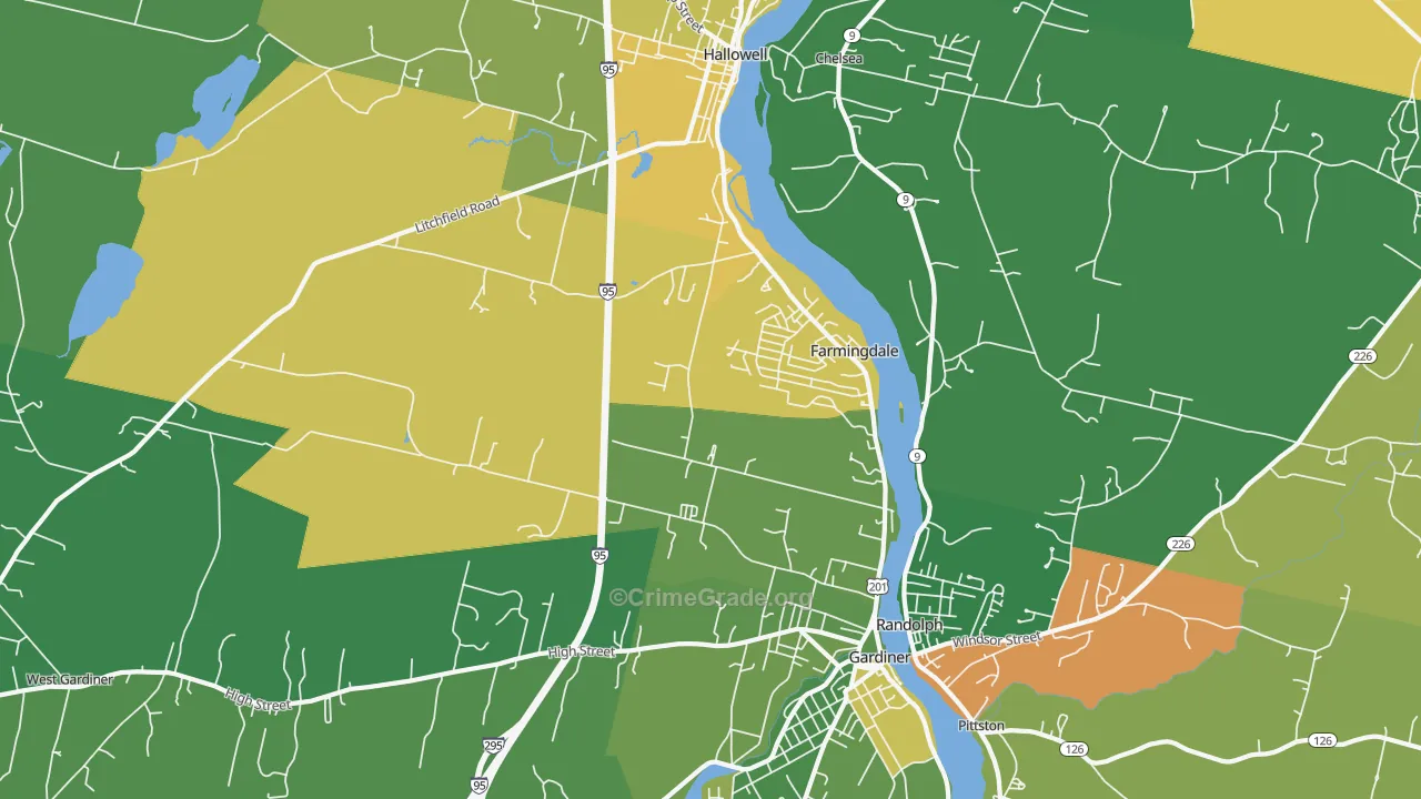 Farmingdale, ME Map of Arson Rates