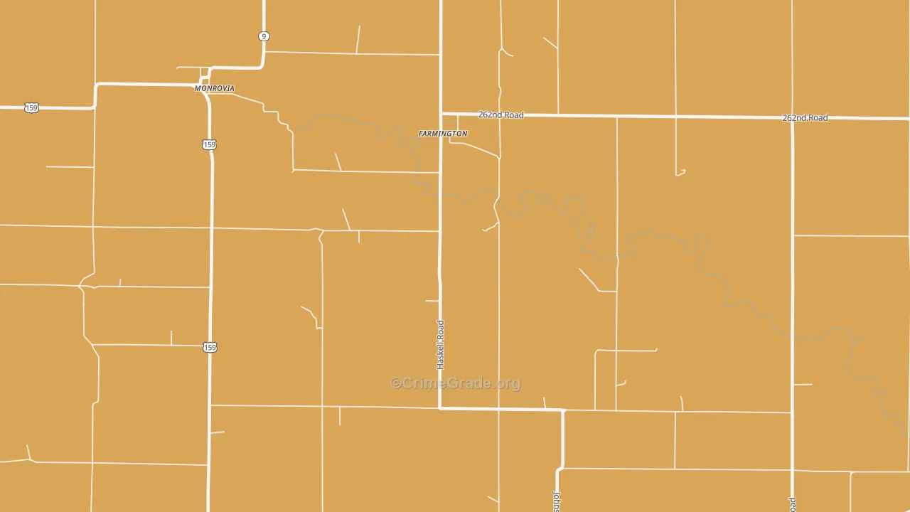 Farmington, KS Map of Arson Rates