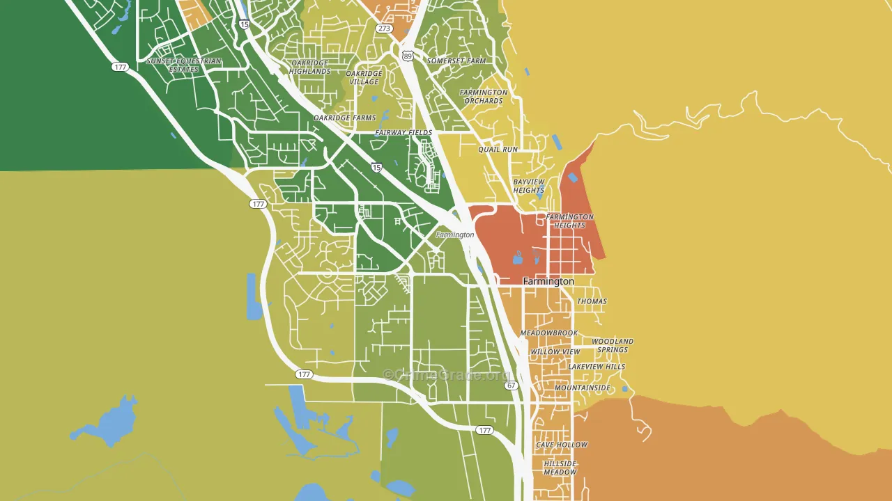 Farmington, UT Map of Arson Rates