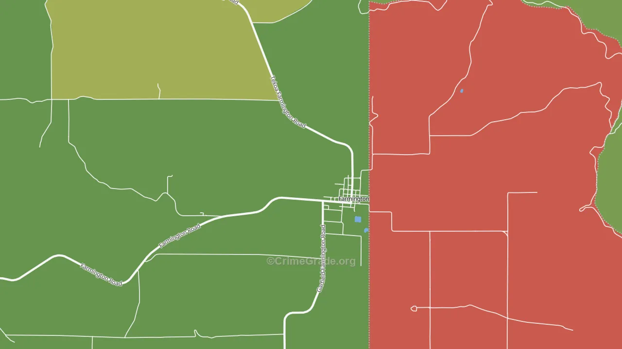 Farmington, WA Map of Arson Rates