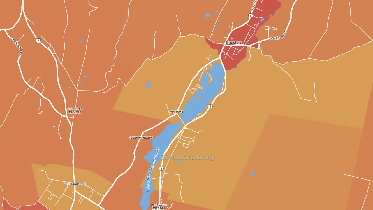 Farnams, MA Map of Arson Rates