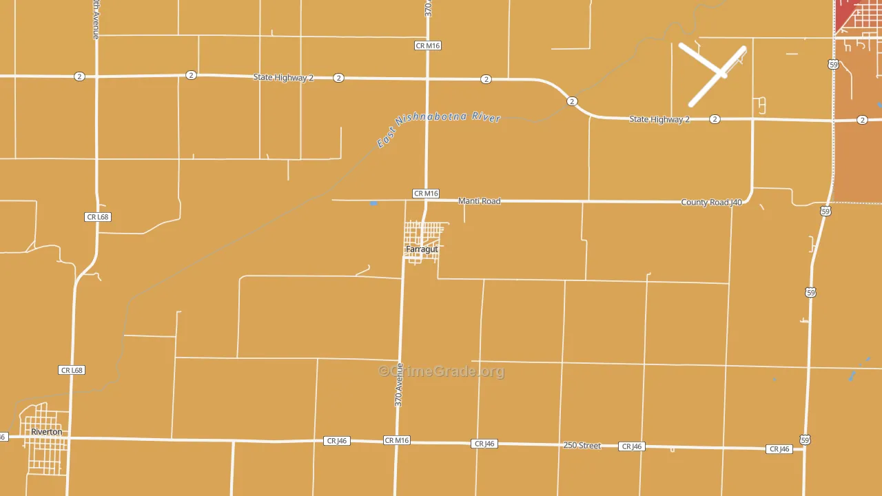 Farragut, IA Map of Arson Rates