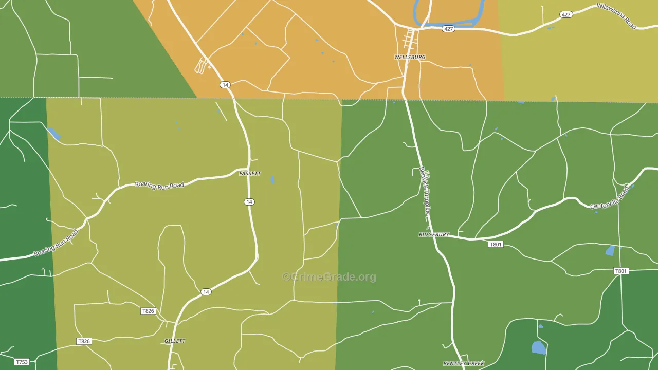 Fassett, PA Map of Arson Rates