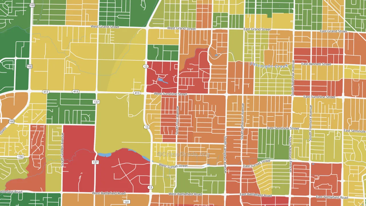 Fassnight, Springfield, MO Map of Arson Rates