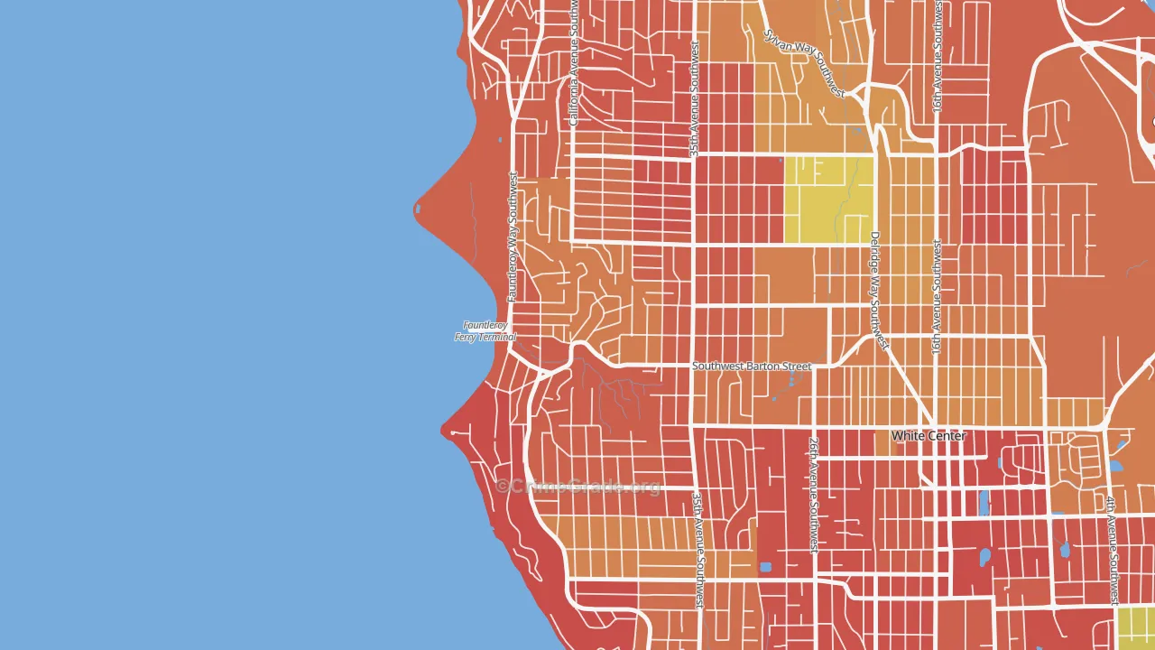 Fauntleroy, Seattle, WA Map of Arson Rates