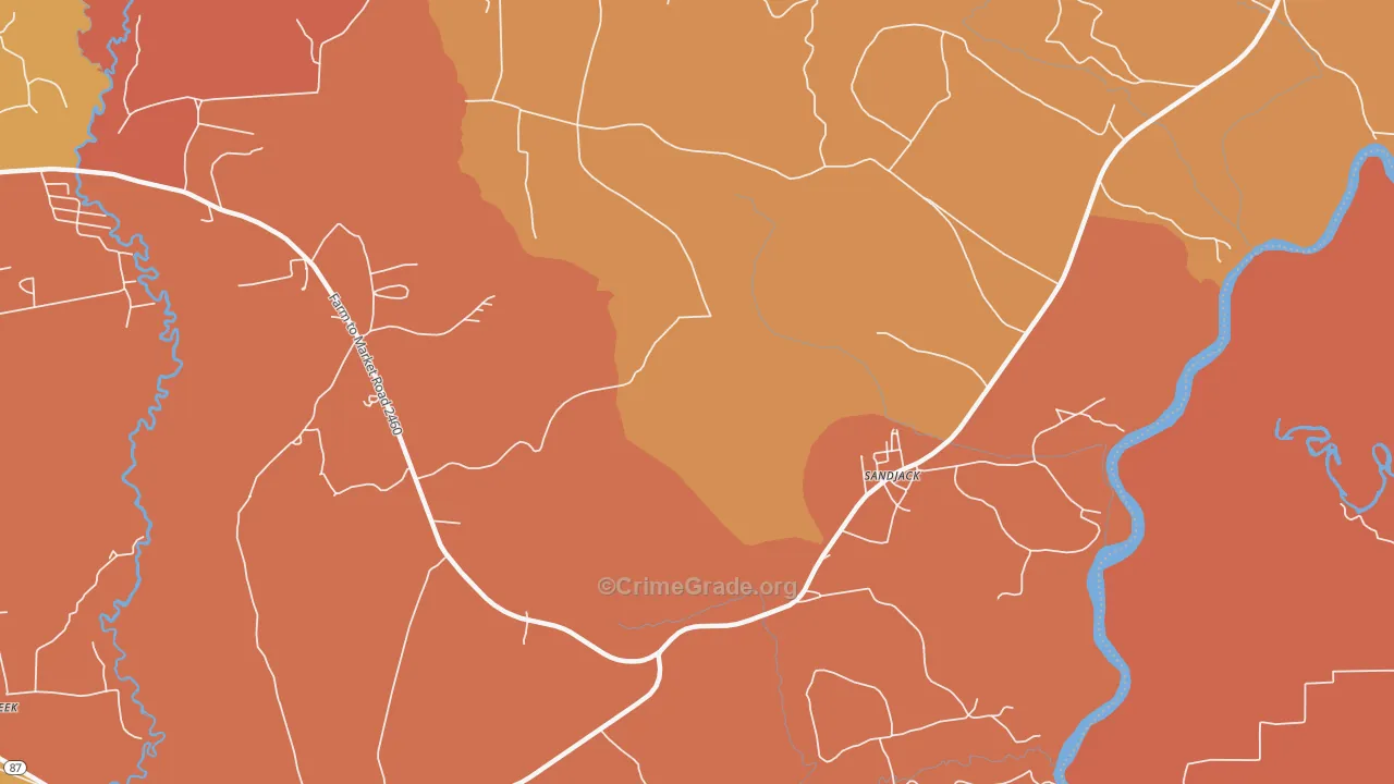 Fawil, TX Map of Arson Rates