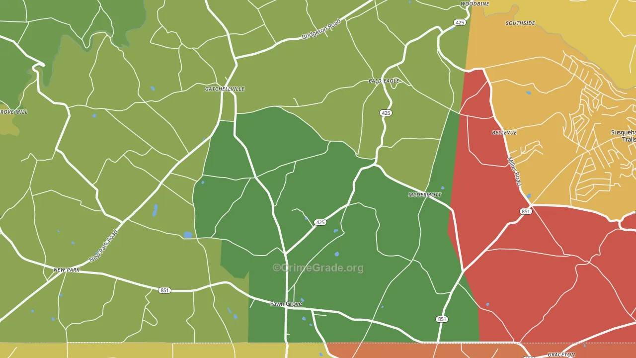 Fawn Grove, PA Map of Arson Rates