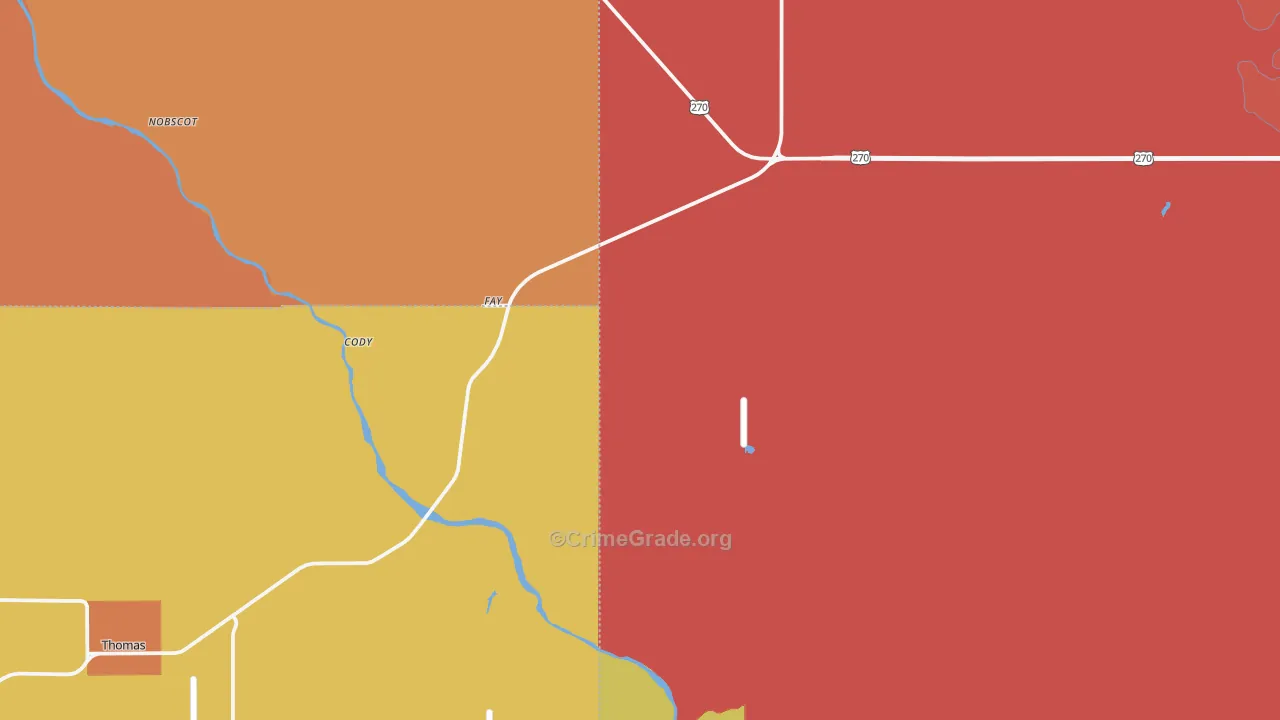 Fay, OK Map of Arson Rates