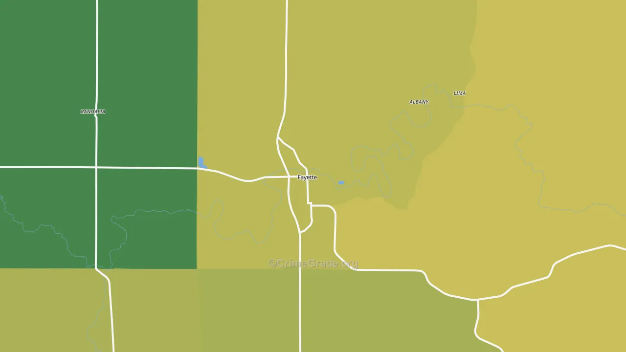 Fayette, IA Map of Arson Rates